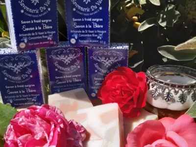 Savon Artisanal à la bière et la rose